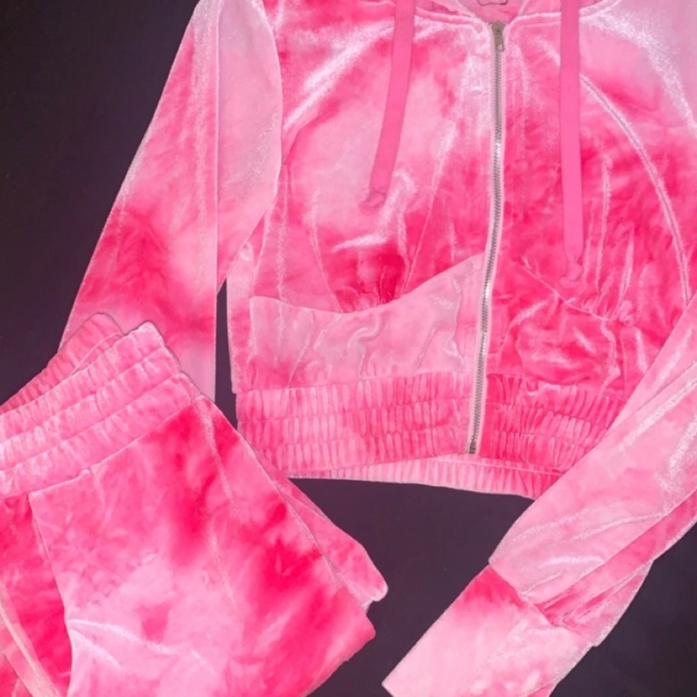 Matching velvet tracksuit